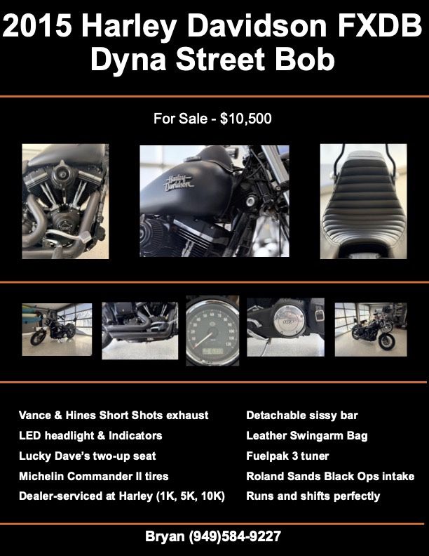 2015 Harley Davidson Dyna Street Bob FXDB