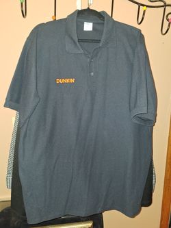 DUNKIN' DONUTS Coffee Employee Uniform Polo Shirt Black Size XL $20