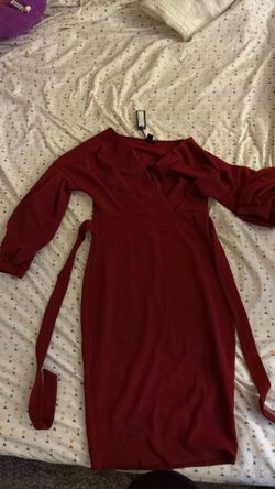 Womens Boho Burgundy Wrap Dress size us 12