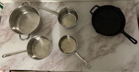 🍳 Kitchen Cookware Bundle – Pots, Pans & Cast Iron Skillet