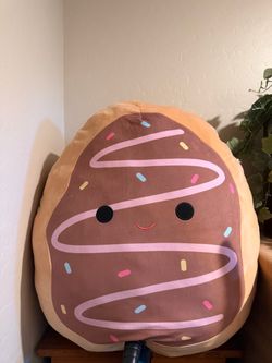 Large Squishmallow Chocolate Donut Plush