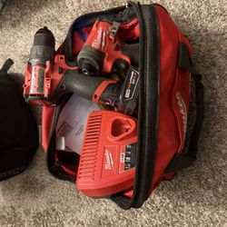 Milwaukee Drill And Impact Gun 