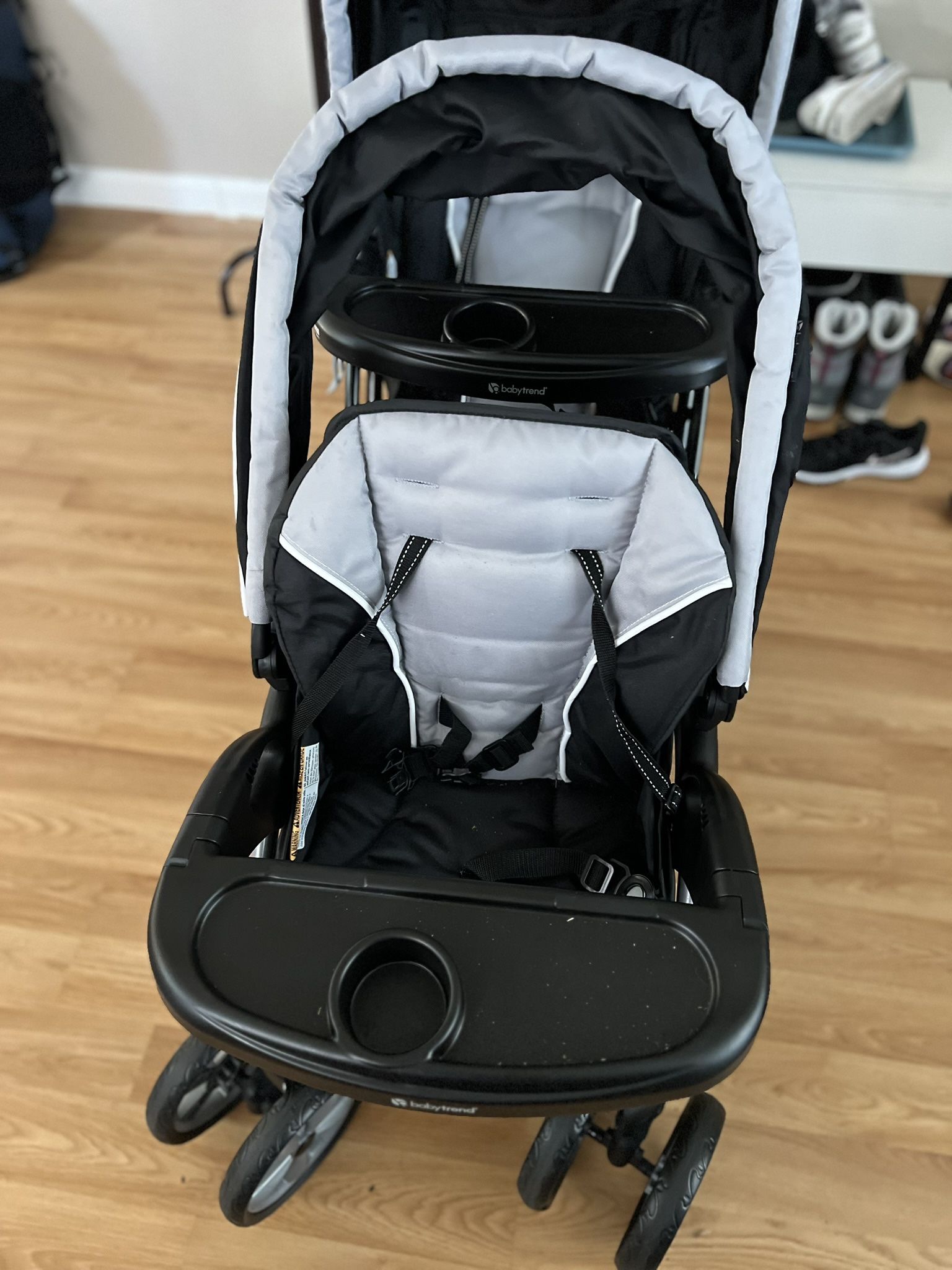 Double Stroller With 1 Infant Seat and Base