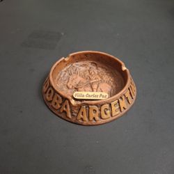 Collectible Ashtray - Argentina Made 🇦🇷  In Villa Carlos Paz, A City West Of Cordoba 4" Round In Ceramic 