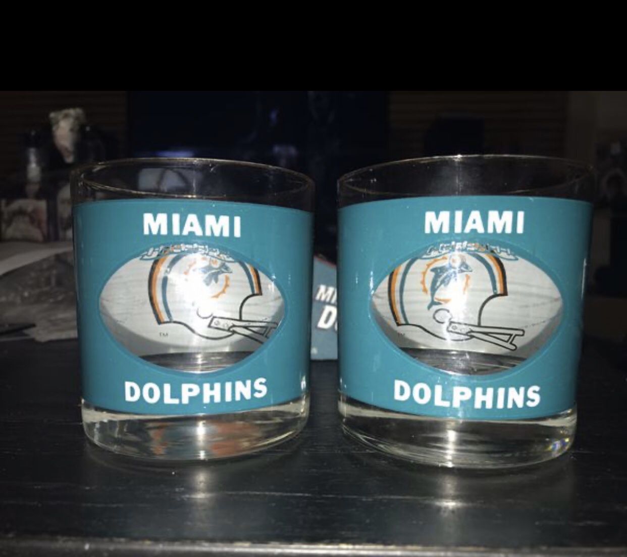 2 Vintage NFL Miami Dolphins “Peek A Boo” Glasses