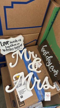Misc. wall plaques for garden wedding