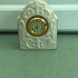 Vintage LENOX USA - Porcelain MANTEL DESK CLOCK- Quartz