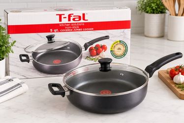 T-fal 5 Qt Covered Jumbo Cooker – Non-Stick – With Glass Lid – New
