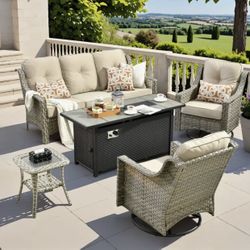Brand New Patio Outdoor Furniture Set With Fire Pit 