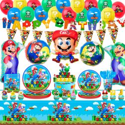 115Pcs Mario Party Supplies 