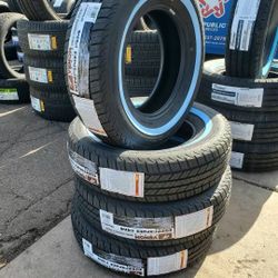 ELEVATE YOUR LOOK WITH WHITE WALLS ✨ ​Redefine your ride with the ultimate statement of luxury. We stock premium White Wall tires that offer a smooth 