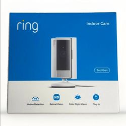 Ring Indoor Cam 2nd Gen Plug-In 1080p HD WiFi Security Camera White