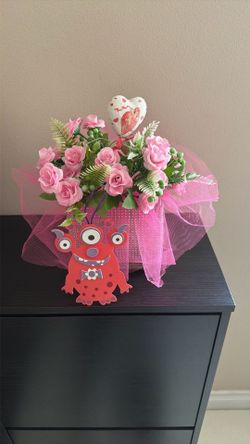Artificial Flower Vase For Valentine’s Day , $17