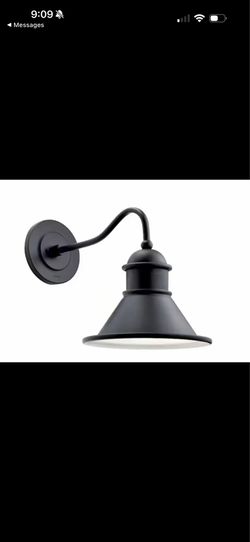 Kichler 49776BK Northland 16.75 in. 1-Light Black Outdoor Hardwired Barn Sconce
