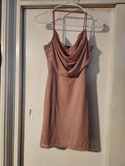 New Juniors glitter blush pink dress Large