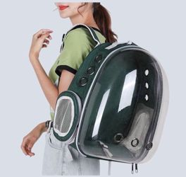 Green-PetPack Adorable Bubble Carrying Bag for Small, Medium dogs Cats, Space Capsule Pet Park, Hiking backpack, Airline Approved Travel Carrier