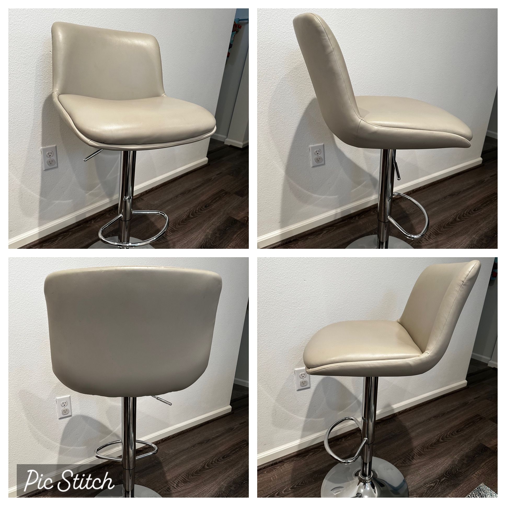 4 Leather Stools