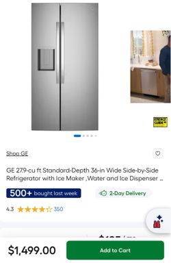 GE Side by Side Refrigerator