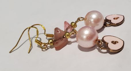Pink Heart Lock Earrings 
