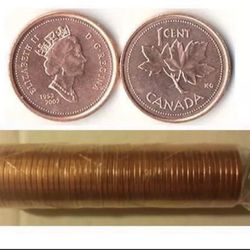 Canada 2002 Cent KM445 QEII Jubilee Roll Of 50 UNCf