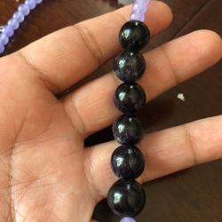 Amethyst and Purple jade necklace 18’