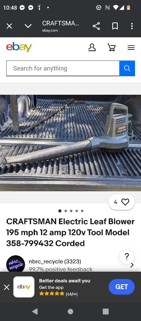 215 Mph/12 Amp Craftsman Blower