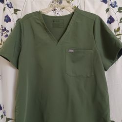 Figs Shirt Women's Extra Large Olive Green Technical Catrina One Pocket Scrub Top