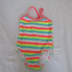 New Girls 12 Months Stripe Swimsuit, OP