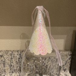 Pink Ribbon Glitter Party Hat