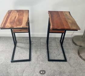 Wood Live Edge End Tables—PAIR