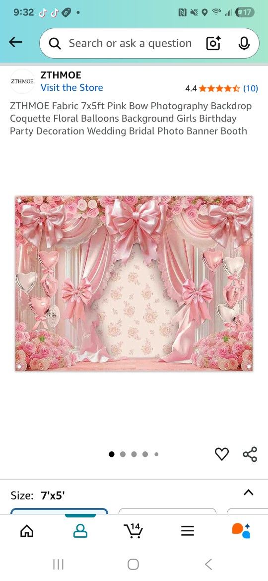 Pink Bow Photo Backdrop