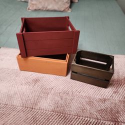 3 Small, Wooden Crates 