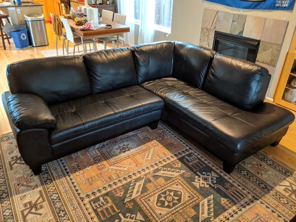 Dania Selago Sectional Black Leather Couch For In Seattle Wa Dania Selago Sectional Black Leather