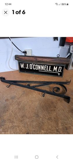 Copper W. J. O'Connell MD Circa 1920 Sign