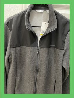 CALVIN KLEIN Men’s Full Zip Gunmetal Sweatshirt Jacket 
