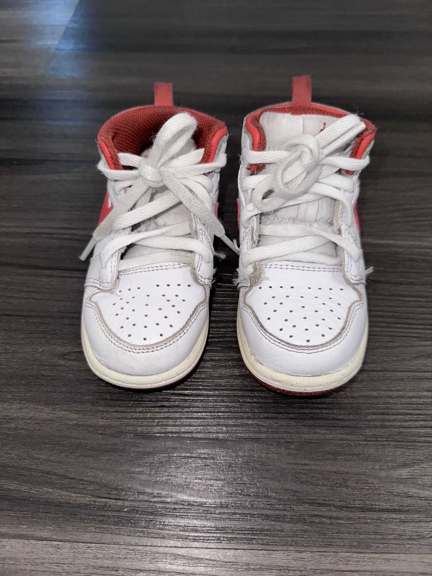 Toddler's Jordan 1 Mid SE White/Lobster-Dune Red
