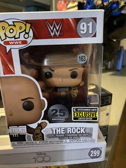 The Rock 91 25th Anniversary Entertainment Earth Exclusive WWE Funko Pop New