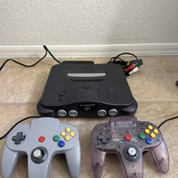 Nintendo 64 w/ 2 Controllers – Gray + Atomic Purple