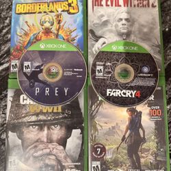 Borderlands, Call Of Duty, Tomb Raider, Evil Within, Prey And Farcry 4 Xbox Games