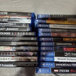 PS4 Game Lot PlayStation Bundle Spiderman Far Cry Witcher Zombies Avengers Final Fantasy 