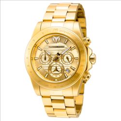 TechnoMarine Manta Ray Men's 42mm Gold Dial Gold Stainless Steel Watch TM-219004