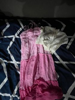 Pink Tiered Maxi Dress with Spaghetti Straps