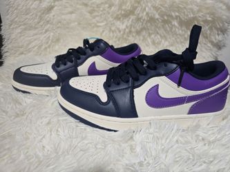 Purple & Navy Low Top Sneakers – New – Unisex Streetwear Style