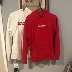 Red Supreme Box Logo Hoodie