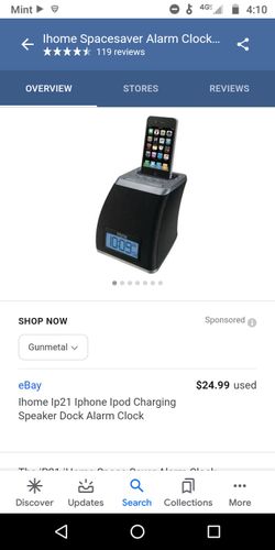 Ihome Ip21 Iphone Ipod Charging Speaker Dock Alarm Clock used