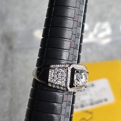2CT Moissanite Diamonds Ring Size Adjustable 6.5-12