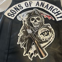 Leather SOA Black Vest