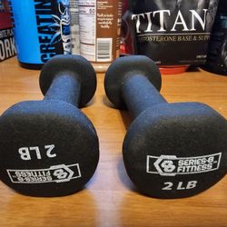 Two 2 LBS dumbbells