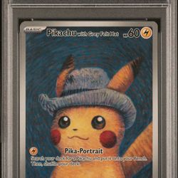 2023 Pokemon Black Star Promo Pikachu With Grey Felt Hat X Van Gogh #085 PSA 10