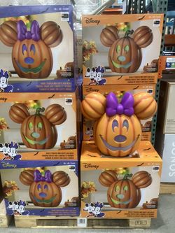 1) Minnie Mouse LED Pumpkin Jack-o-Lantern Lights And Sounds NEW IN HAND